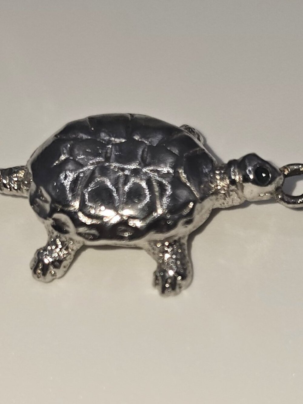 Vintage 925 Sterling Silver Wells Designer Turtle Tortoise Charm Pendant